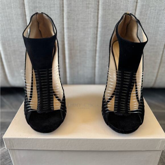 Jimmy Choo “Taste” Black Suede with Fishline heels - 40.5 - Picture 3 of 16